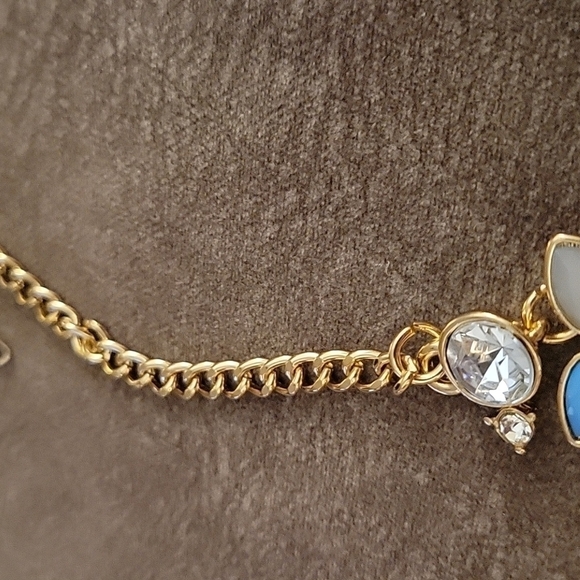 3/$30 Y2k Blue Floral Rhinestone Princess Chain Necklace - Picture 5 of 7